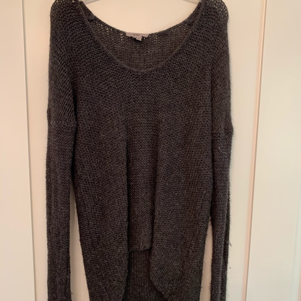 Helmet Lang Swoop Neck Wool Sweater